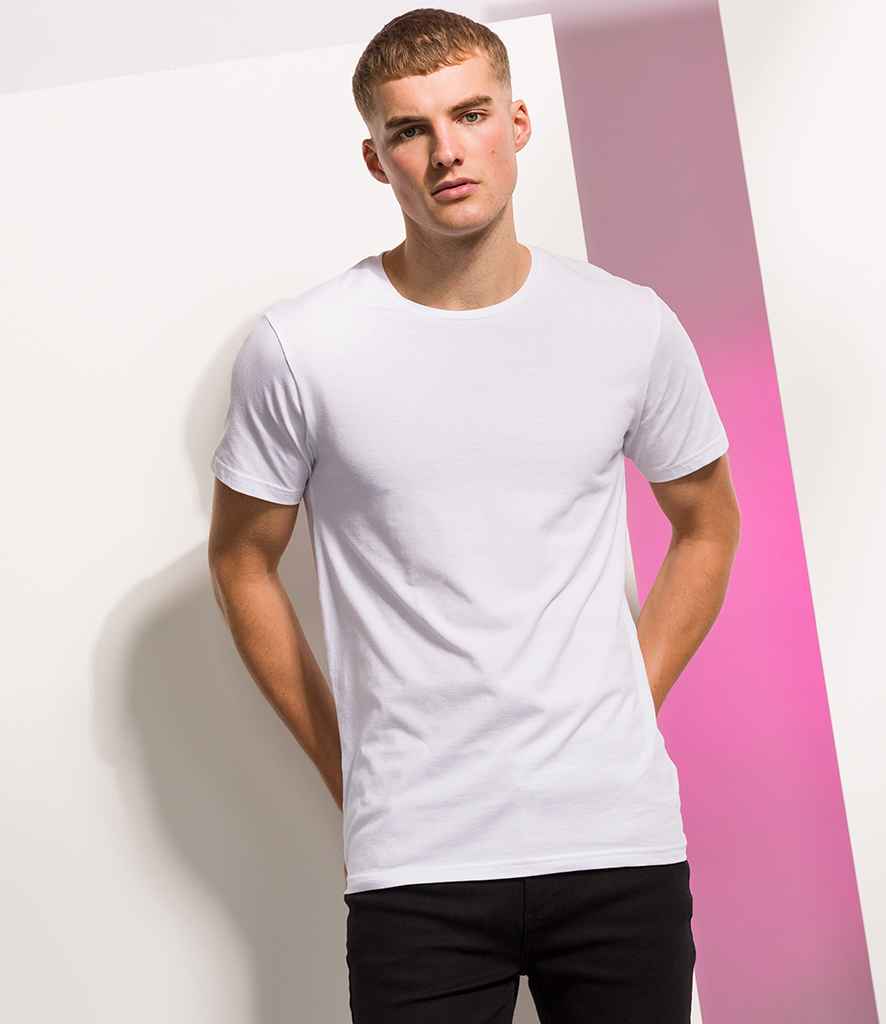 SF Men Feel Good Stretch T-Shirt in White by SF — Custom branded clothing by Print Press, featuring premium embroidery produced in our specialist print lab in the UK.