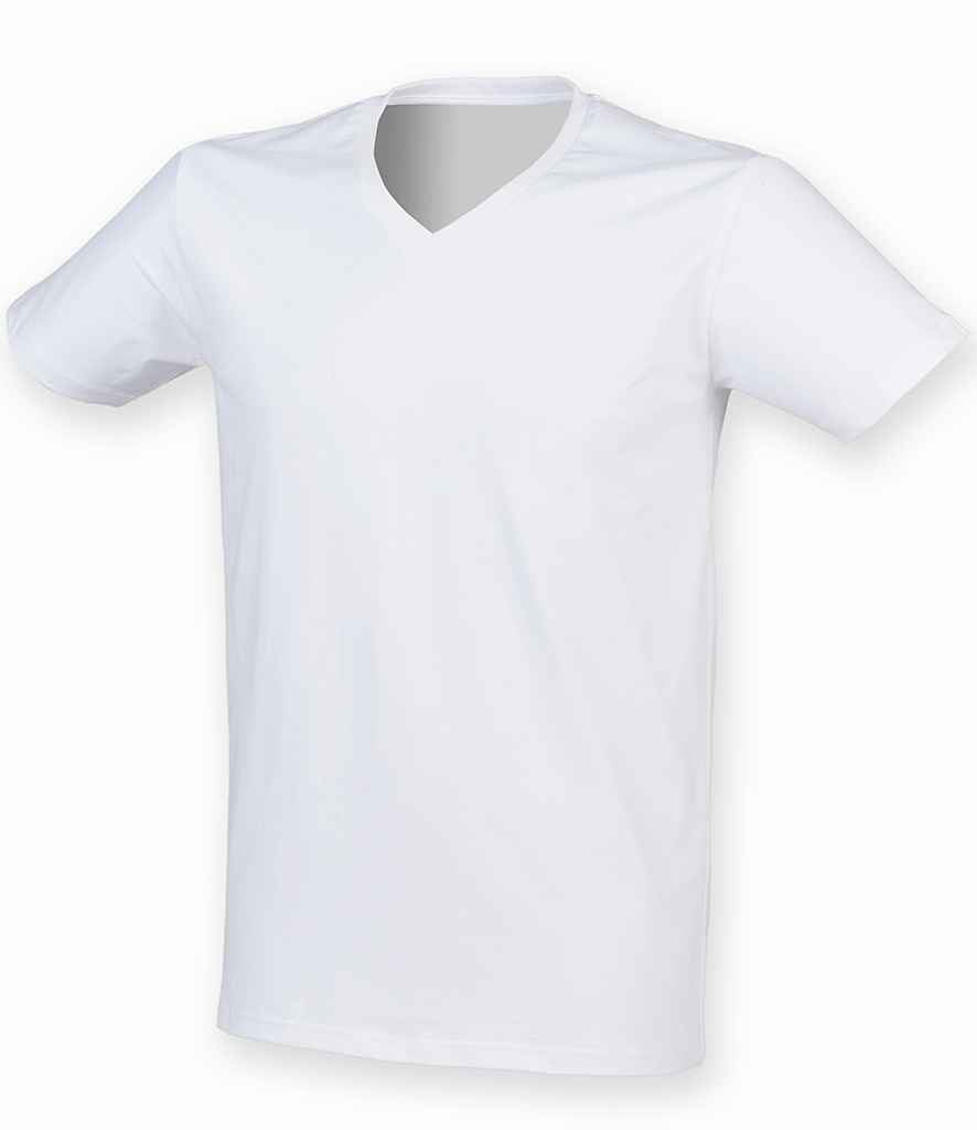 SF Men Feel Good Stretch V Neck T-Shirt in by SF — Custom branded clothing by Print Press, featuring premium embroidery produced in our specialist print lab in the UK.