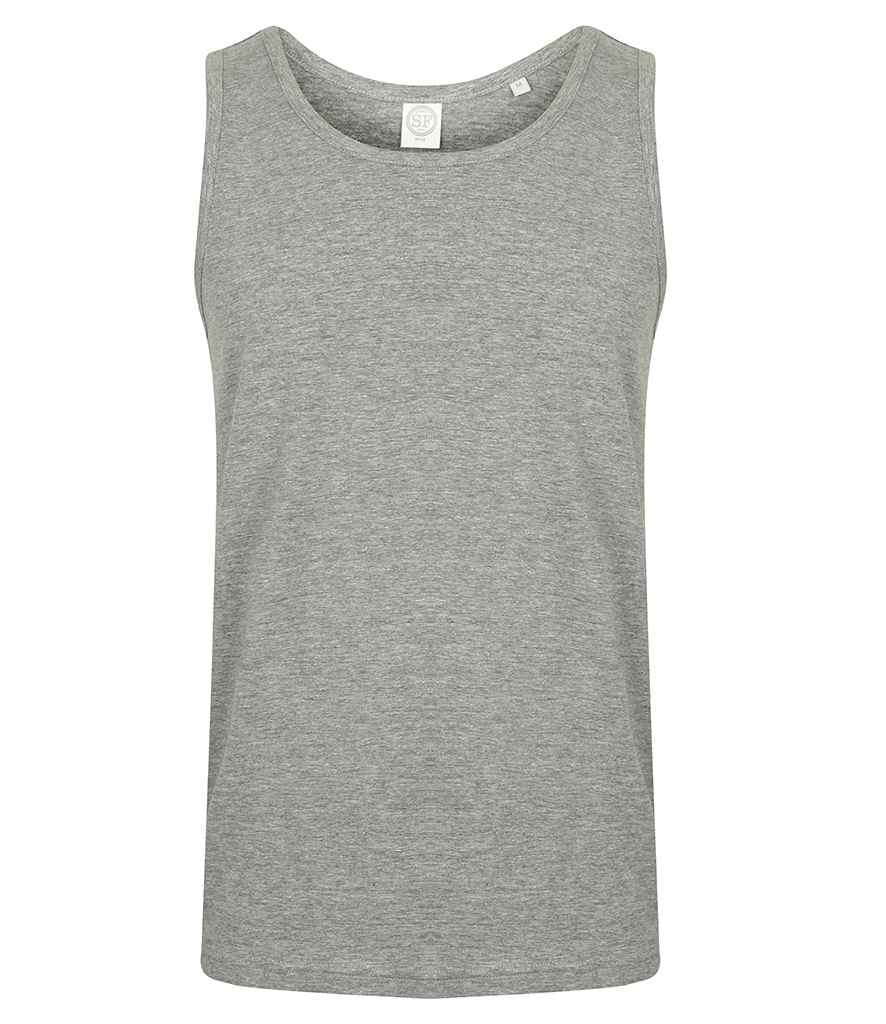 SF Men Feel Good Stretch Vest in Heather Grey by SF — Custom branded clothing by Print Press, featuring premium embroidery produced in our specialist print lab in the UK.