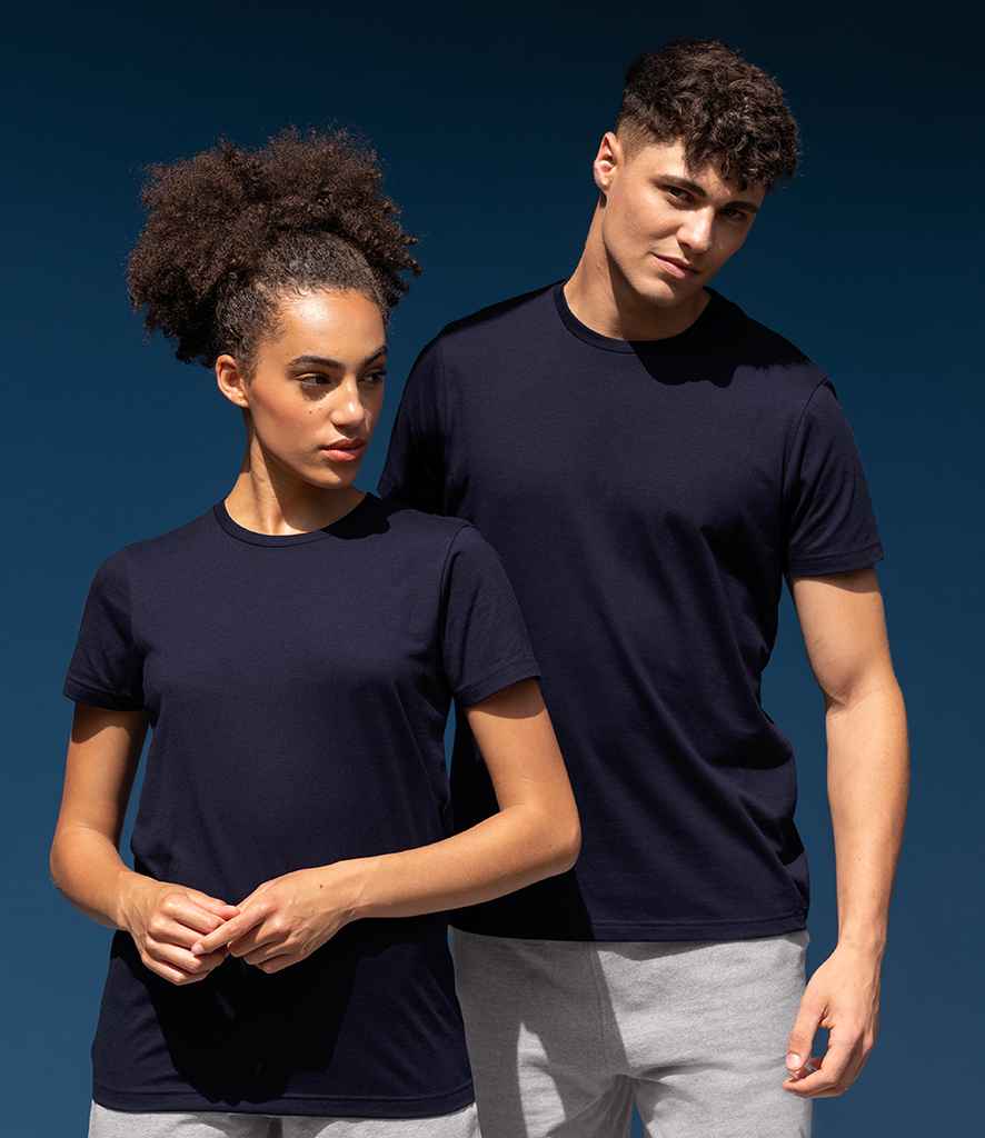 SF Unisex Sustainable Generation T-Shirt in Navy by SF — Custom branded clothing by Print Press, featuring premium embroidery produced in our specialist print lab in the UK.