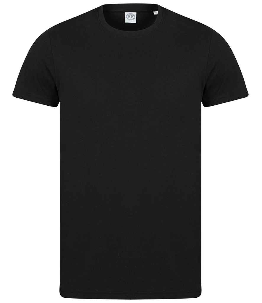 SF Unisex Organic T-Shirt in Black by SF — Custom branded clothing by Print Press, featuring premium embroidery produced in our specialist print lab in the UK.