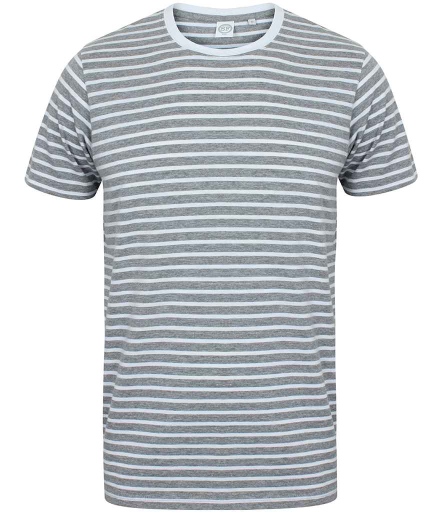 SF Unisex Striped T-Shirt in by SF — Custom branded clothing by Print Press, featuring premium embroidery produced in our specialist print lab in the UK.