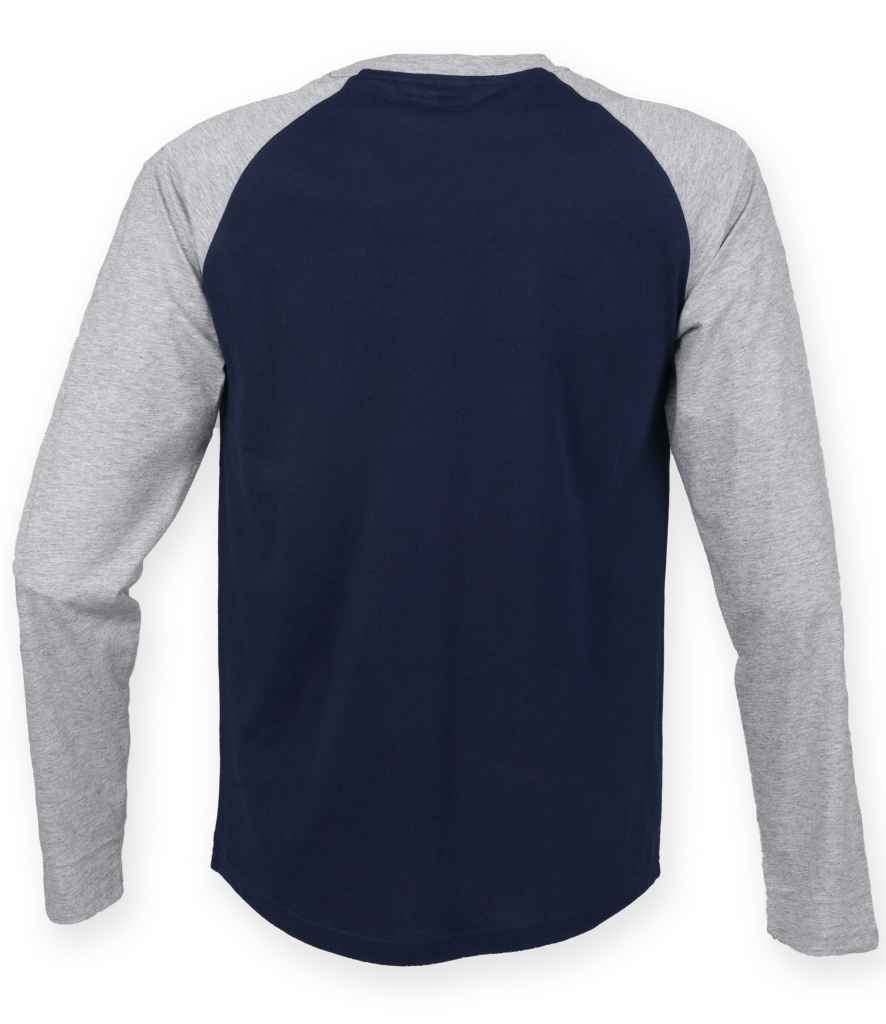 SF Men Long Sleeve Baseball T-Shirt in by SF — Custom branded clothing by Print Press, featuring premium embroidery produced in our specialist print lab in the UK.
