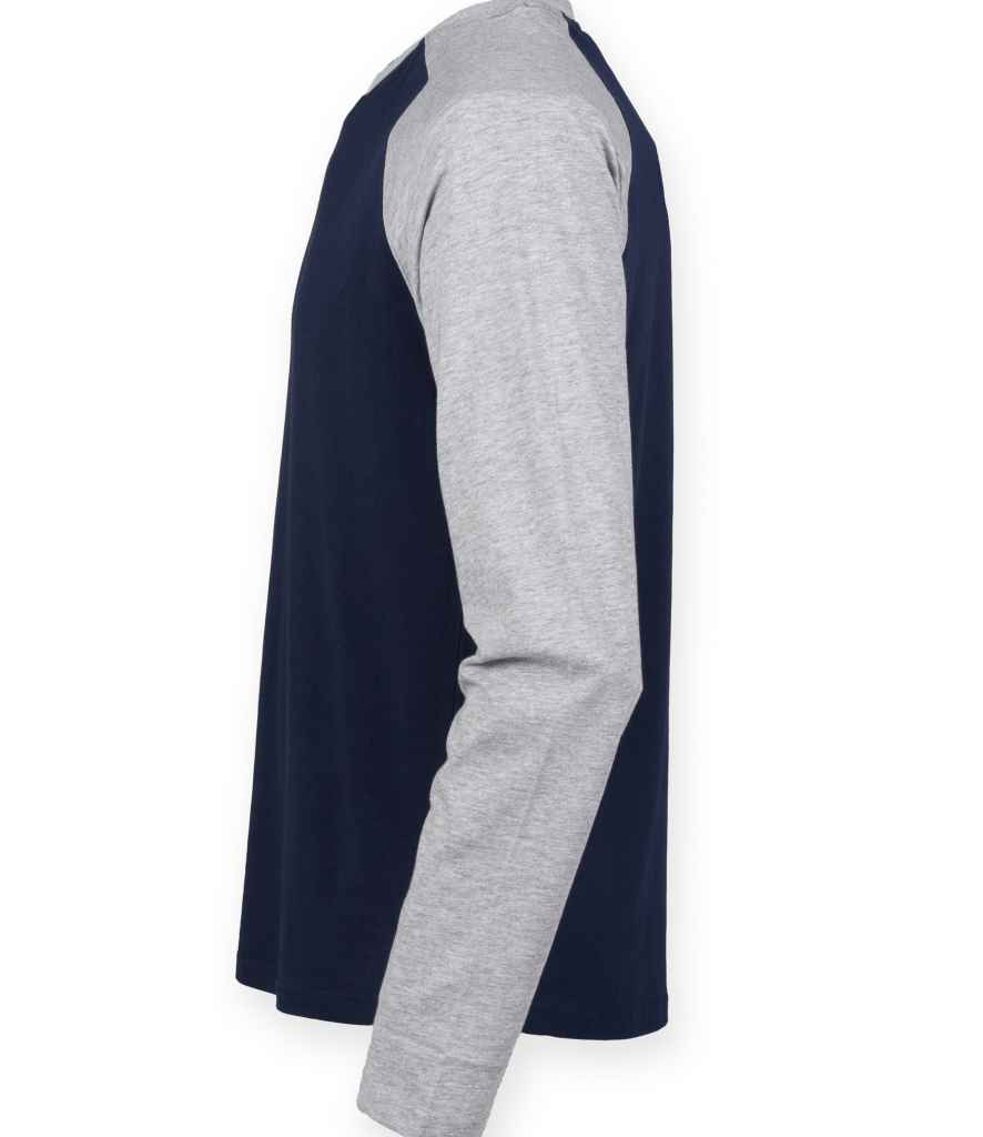 SF Men Long Sleeve Baseball T-Shirt in by SF — Custom branded clothing by Print Press, featuring premium embroidery produced in our specialist print lab in the UK.