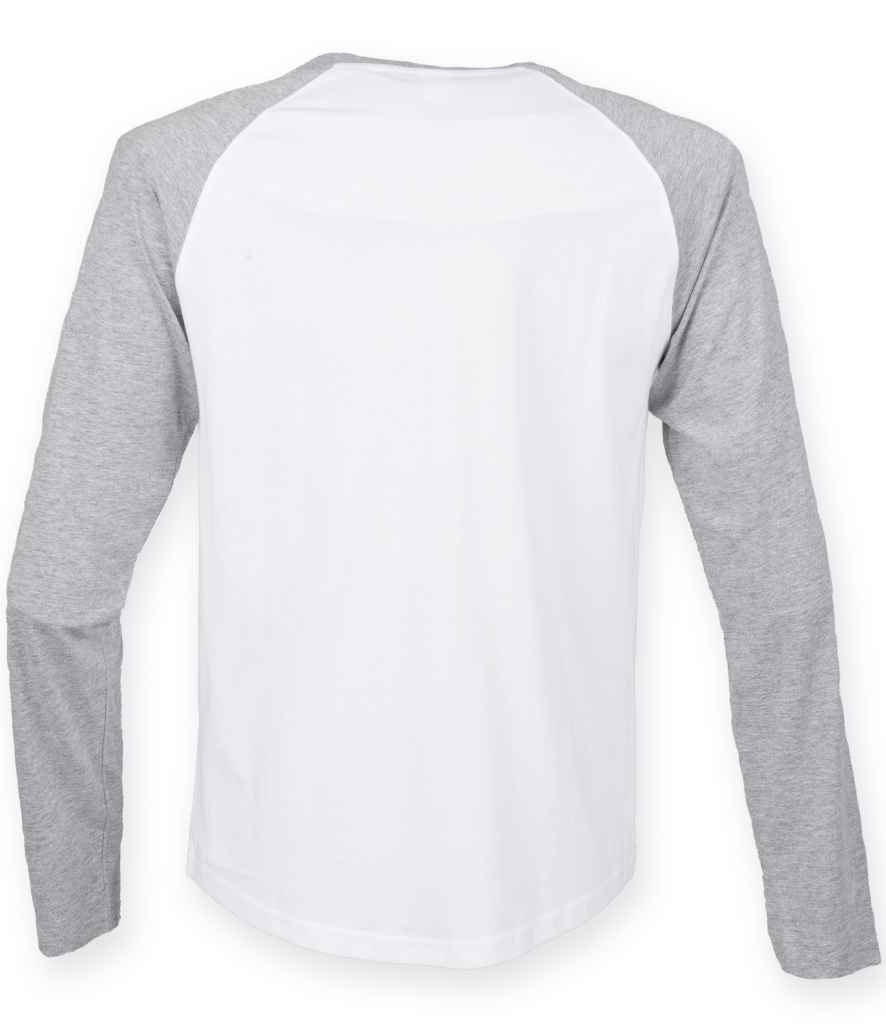 SF Men Long Sleeve Baseball T-Shirt in by SF — Custom branded clothing by Print Press, featuring premium embroidery produced in our specialist print lab in the UK.
