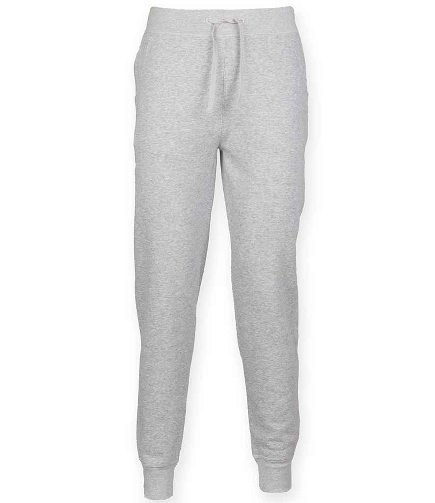 SF Men Slim Cuffed Jog Pants in Heather Grey by SF — Custom branded clothing by Print Press, featuring premium embroidery produced in our specialist print lab in the UK.