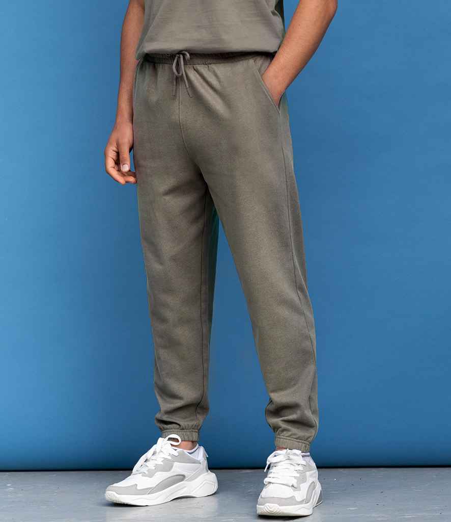 SF Unisex Sustainable Cuffed Joggers in Khaki by SF — Custom branded clothing by Print Press, featuring premium embroidery produced in our specialist print lab in the UK.