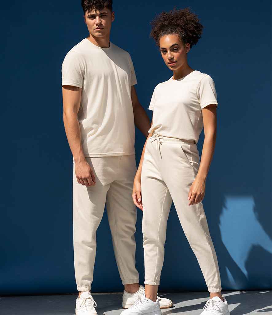 SF Unisex Sustainable Cuffed Joggers in Light Stone by SF — Custom branded clothing by Print Press, featuring premium embroidery produced in our specialist print lab in the UK.