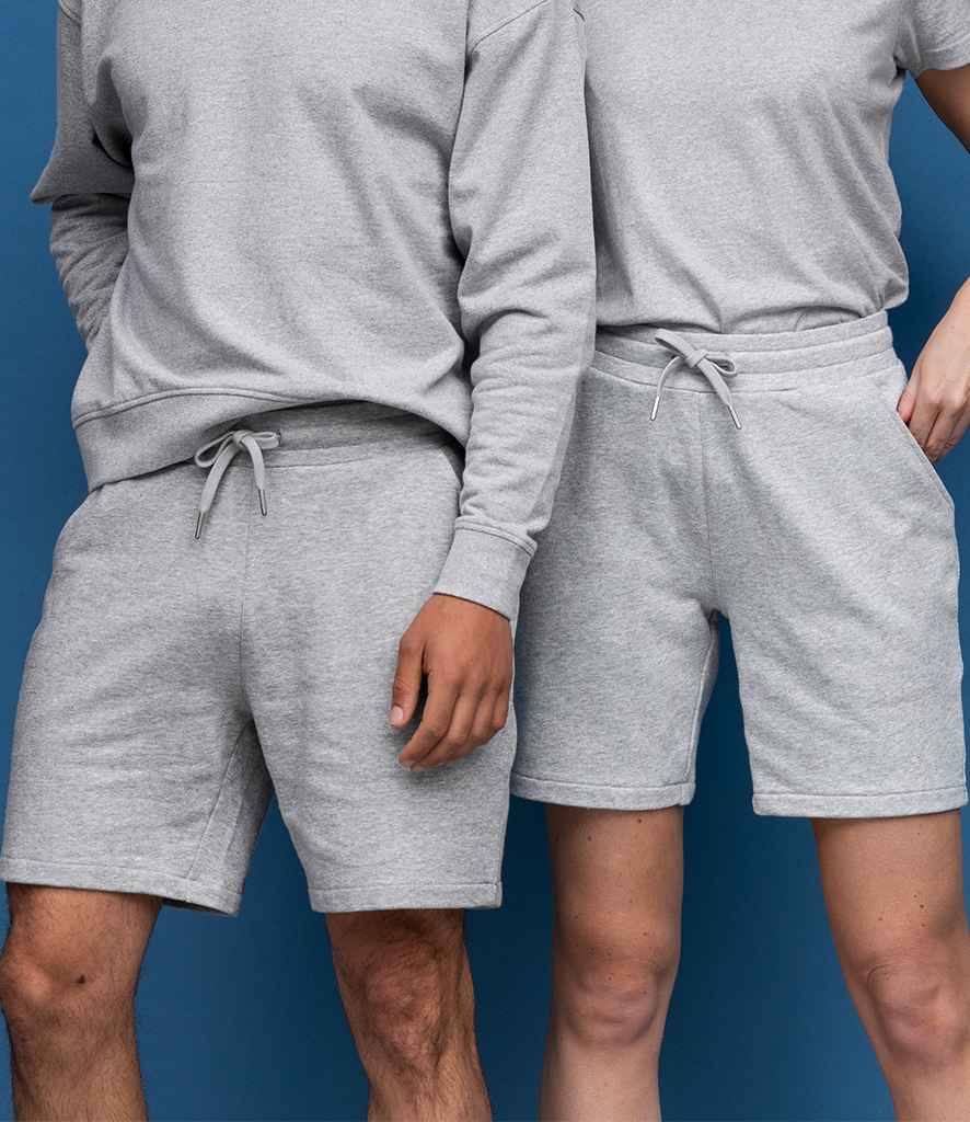 SF Unisex Sustainable Sweat Shorts in Heather Grey by SF — Custom branded clothing by Print Press, featuring premium embroidery produced in our specialist print lab in the UK.