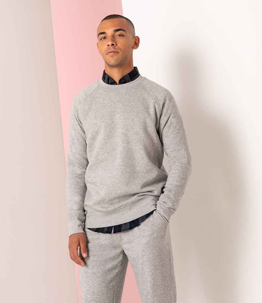 SF Unisex Slim Fit Sweatshirt in Heather Grey by SF — Custom branded clothing by Print Press, featuring premium embroidery produced in our specialist print lab in the UK.