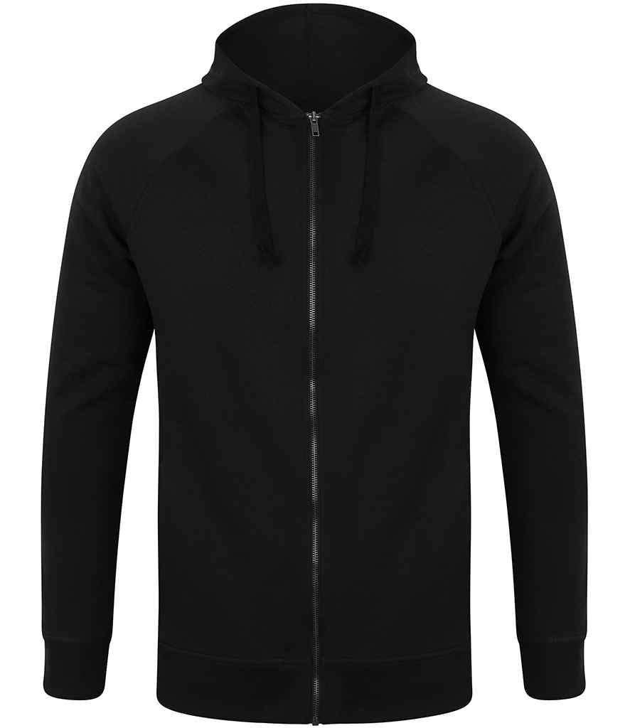 SF Unisex Slim Fit Zip Hooded Sweatshirt in Black by SF — Custom branded clothing by Print Press, featuring premium embroidery produced in our specialist print lab in the UK.