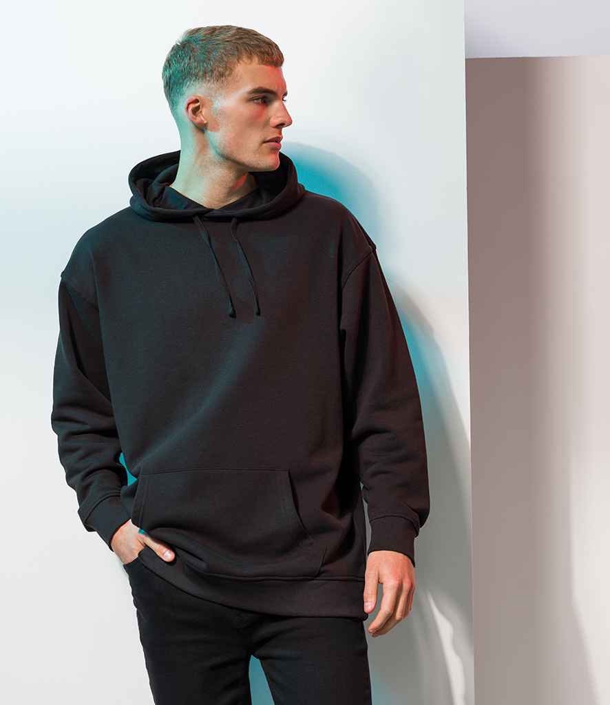 SF Unisex Oversized Hoodie in Black by SF — Custom branded clothing by Print Press, featuring premium embroidery produced in our specialist print lab in the UK.