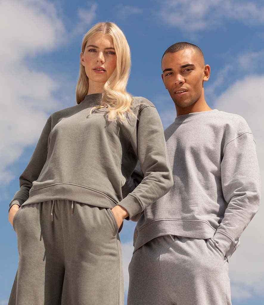 SF Unisex Sustainable Fashion Sweatshirt in Heather Grey by SF — Custom branded clothing by Print Press, featuring premium embroidery produced in our specialist print lab in the UK.