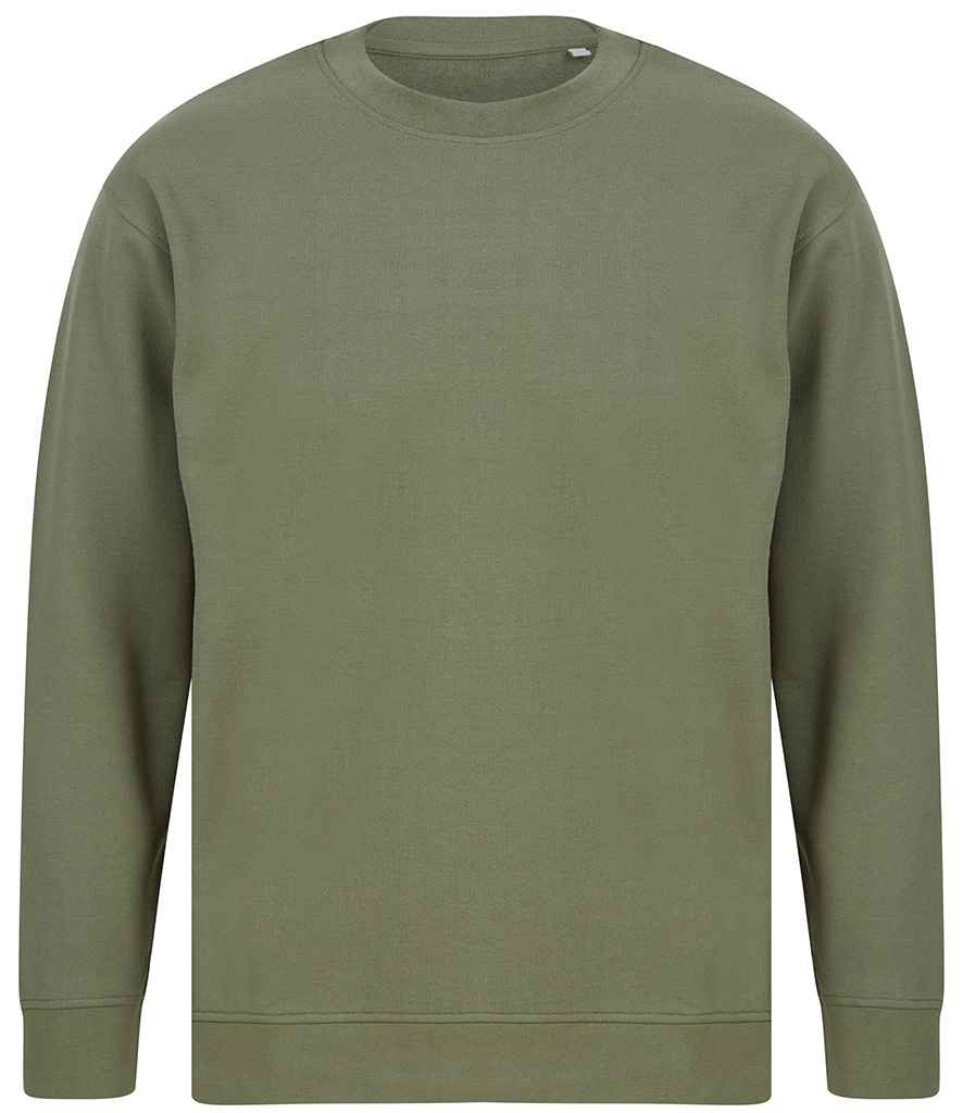SF Unisex Sustainable Fashion Sweatshirt in Khaki by SF — Custom branded clothing by Print Press, featuring premium embroidery produced in our specialist print lab in the UK.