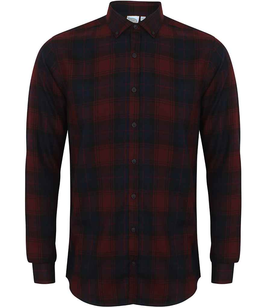 SF Men Brushed Check Casual Shirt in by SF — Custom branded clothing by Print Press, featuring premium embroidery produced in our specialist print lab in the UK.