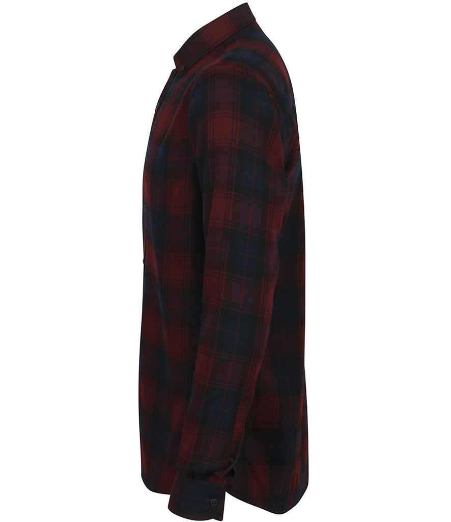 SF Men Brushed Check Casual Shirt in by SF — Custom branded clothing by Print Press, featuring premium embroidery produced in our specialist print lab in the UK.