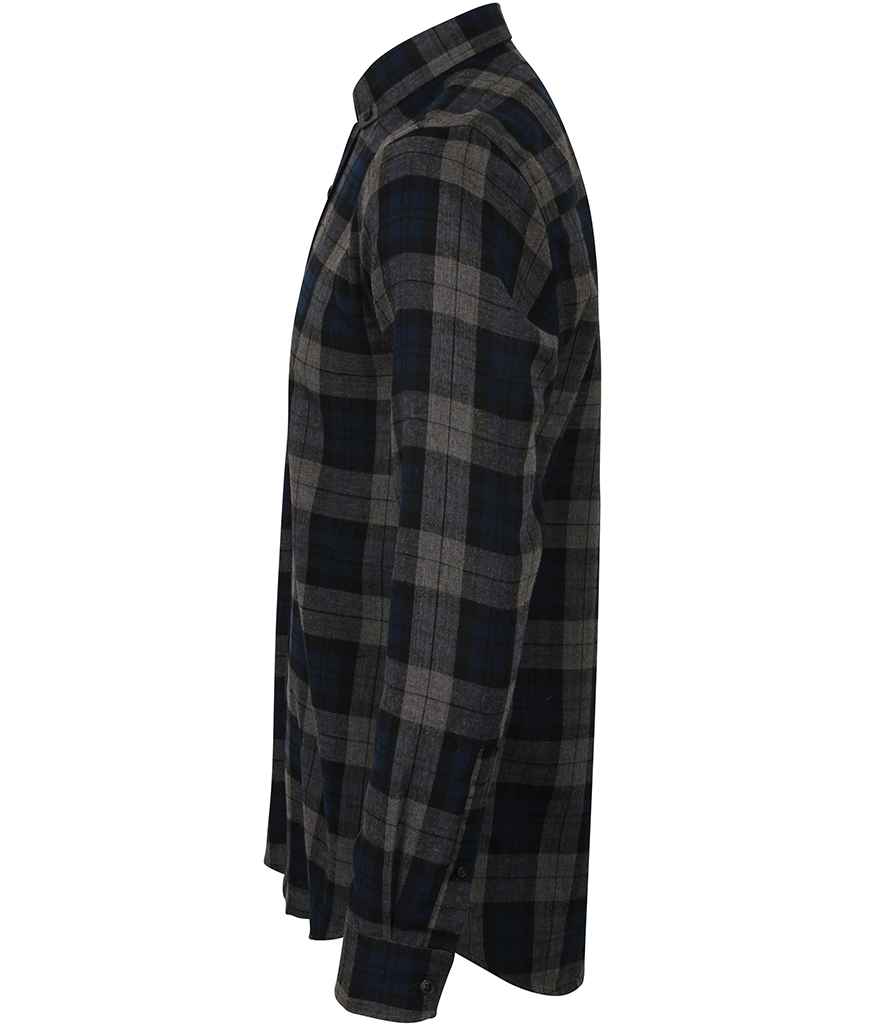 SF Men Brushed Check Casual Shirt in by SF — Custom branded clothing by Print Press, featuring premium embroidery produced in our specialist print lab in the UK.