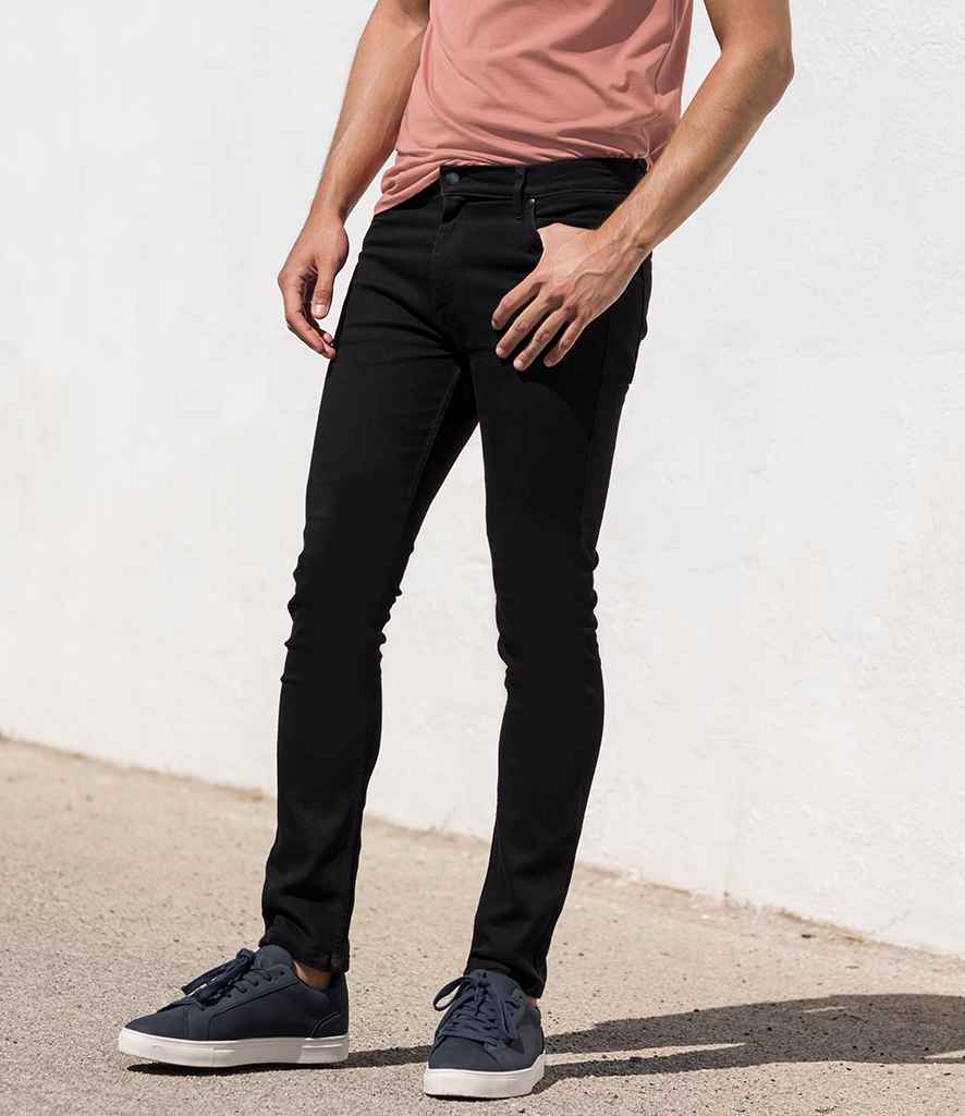 SF Men Skinni Jeans in Black by SF — Custom branded clothing by Print Press, featuring premium embroidery produced in our specialist print lab in the UK.