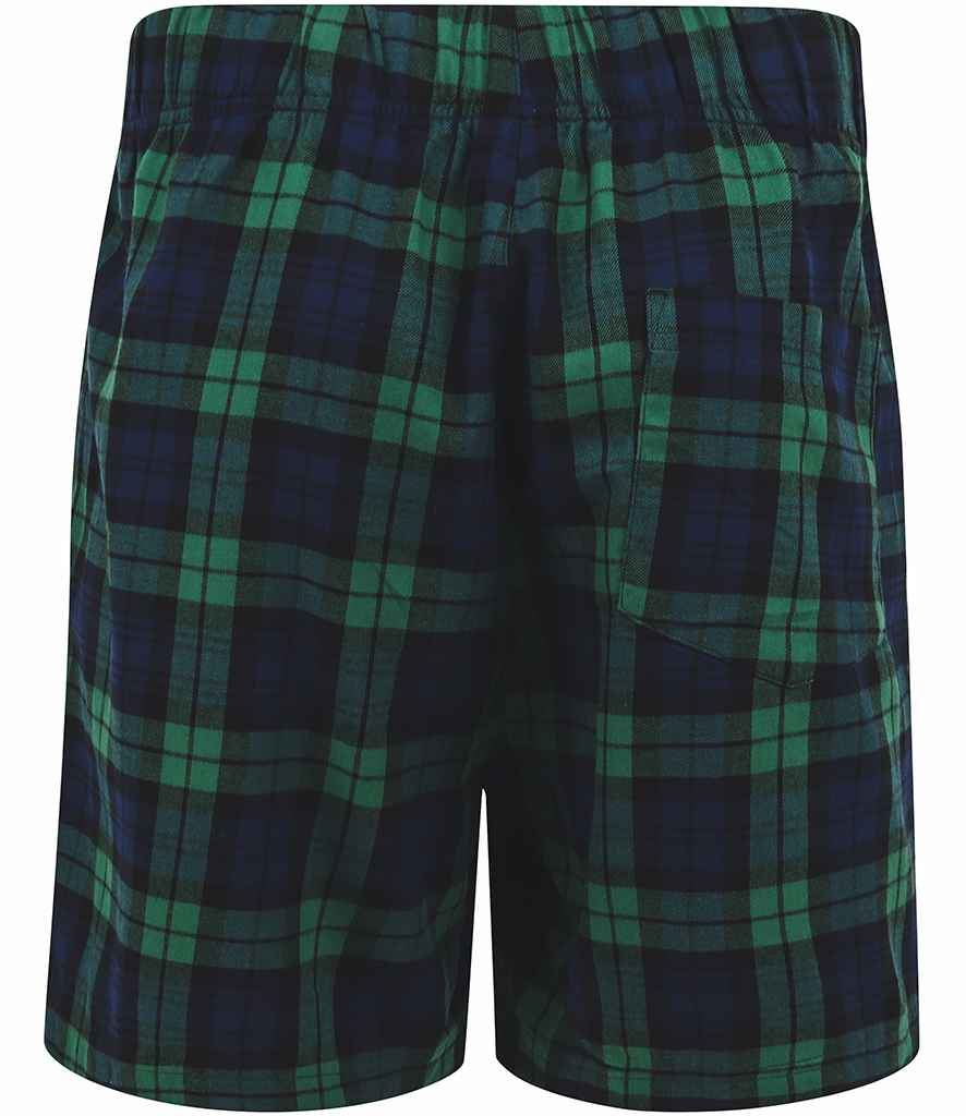 SF Men Tartan Lounge Shorts in by SF — Custom branded clothing by Print Press, featuring premium embroidery produced in our specialist print lab in the UK.