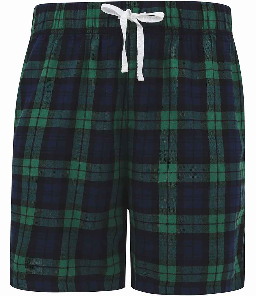 SF Men Tartan Lounge Shorts in by SF — Custom branded clothing by Print Press, featuring premium embroidery produced in our specialist print lab in the UK.