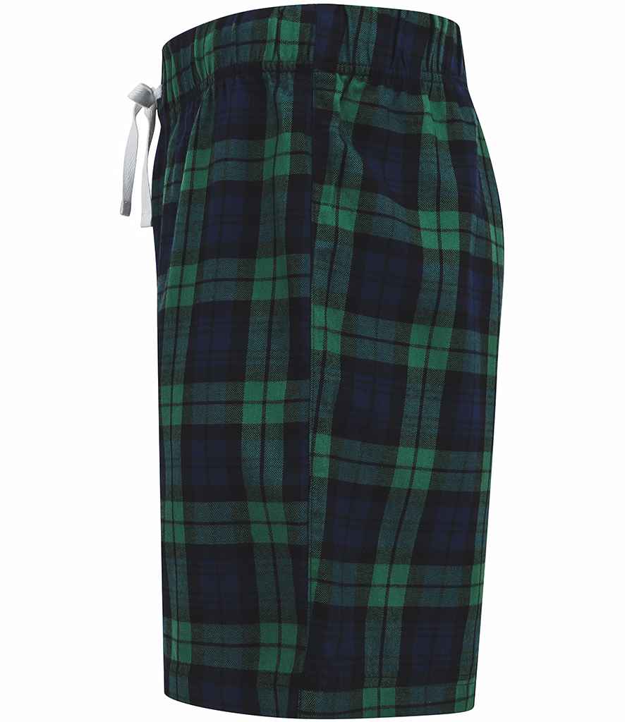 SF Men Tartan Lounge Shorts in by SF — Custom branded clothing by Print Press, featuring premium embroidery produced in our specialist print lab in the UK.