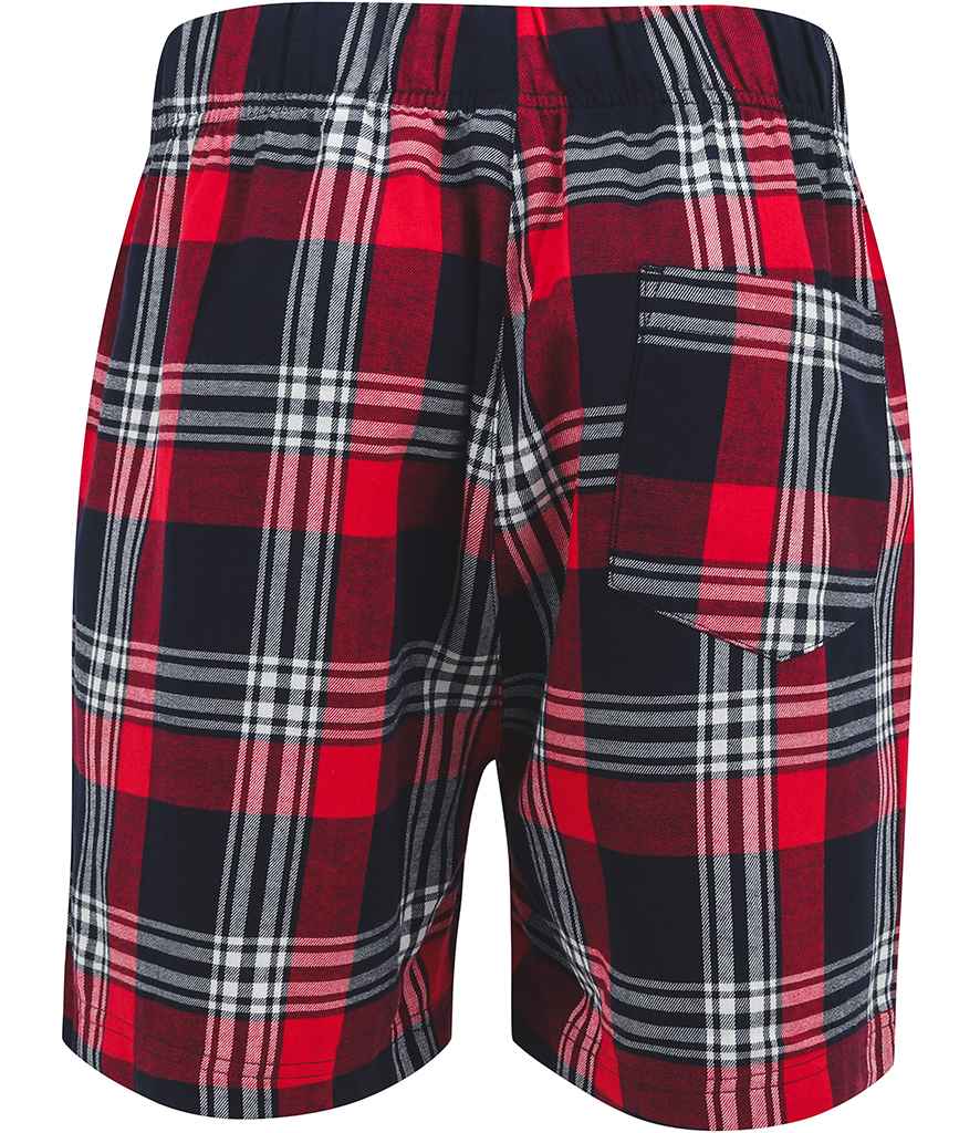 SF Men Tartan Lounge Shorts in by SF — Custom branded clothing by Print Press, featuring premium embroidery produced in our specialist print lab in the UK.