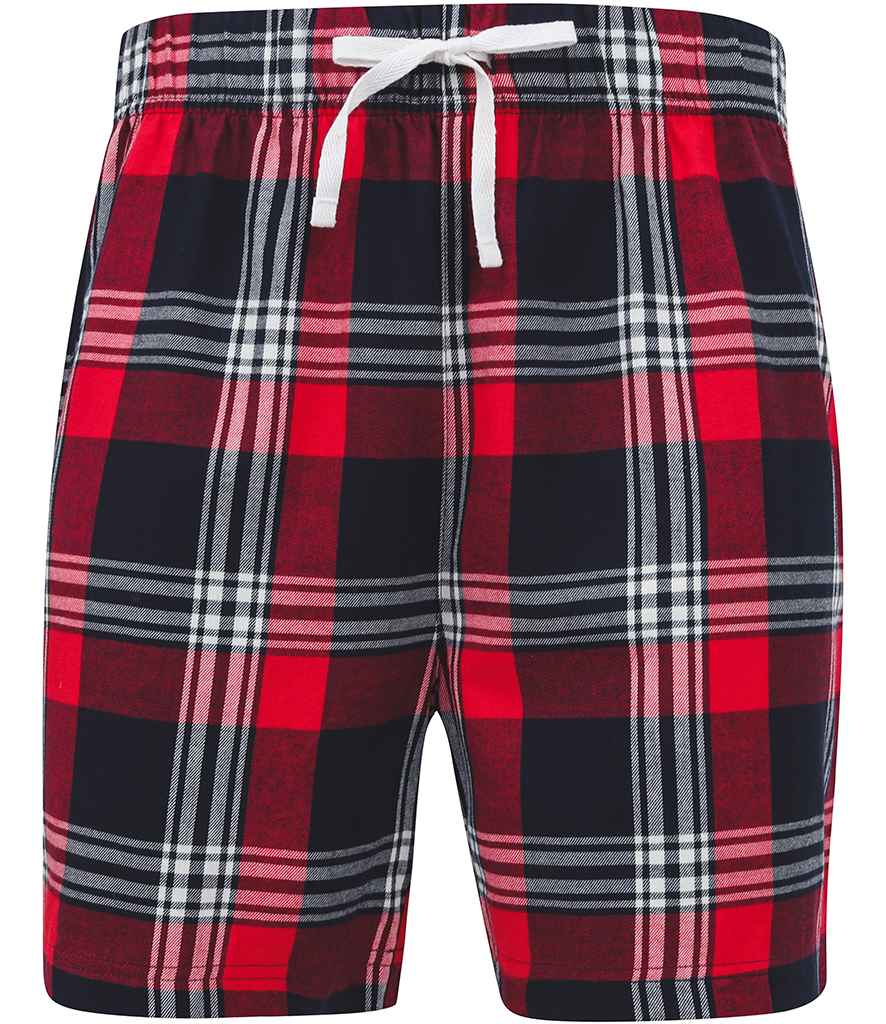 SF Men Tartan Lounge Shorts in by SF — Custom branded clothing by Print Press, featuring premium embroidery produced in our specialist print lab in the UK.