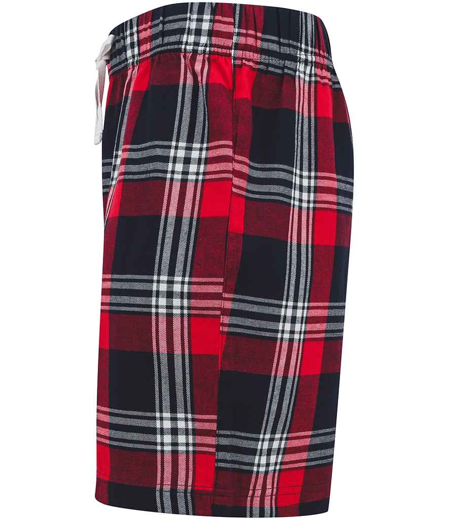 SF Men Tartan Lounge Shorts in by SF — Custom branded clothing by Print Press, featuring premium embroidery produced in our specialist print lab in the UK.