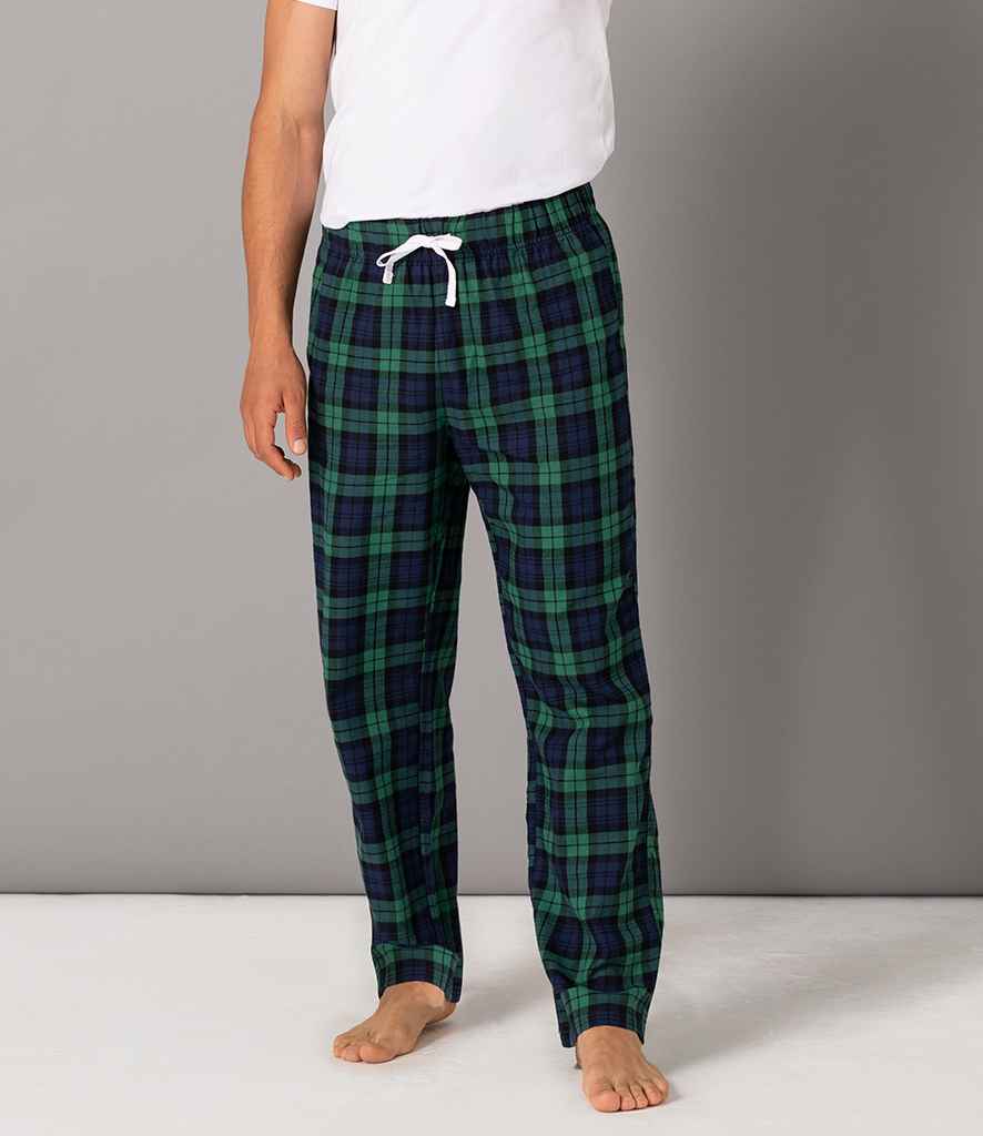 SF Men Tartan Lounge Pants in Navy Green by SF — Custom branded clothing by Print Press, featuring premium embroidery produced in our specialist print lab in the UK.