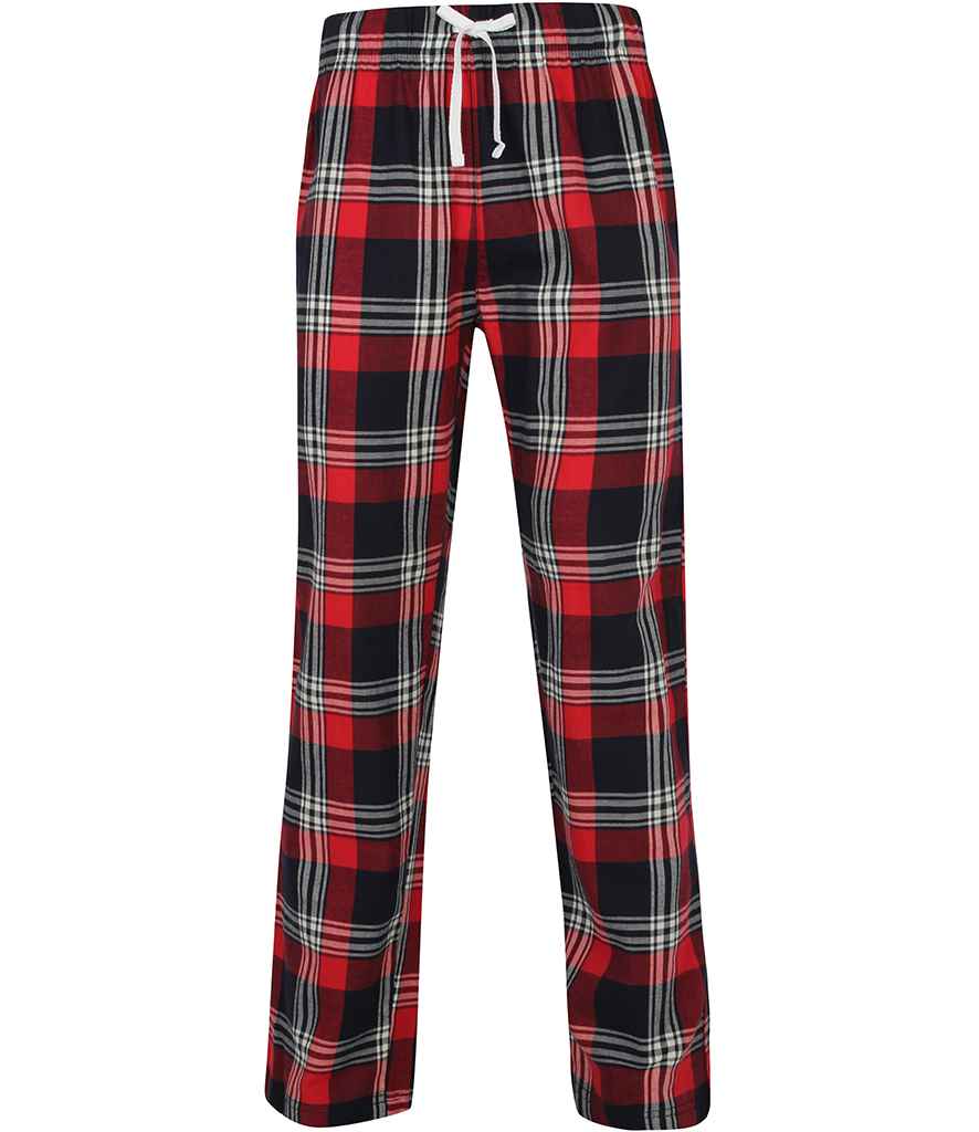 SF Men Tartan Lounge Pants in Red Navy by SF — Custom branded clothing by Print Press, featuring premium embroidery produced in our specialist print lab in the UK.