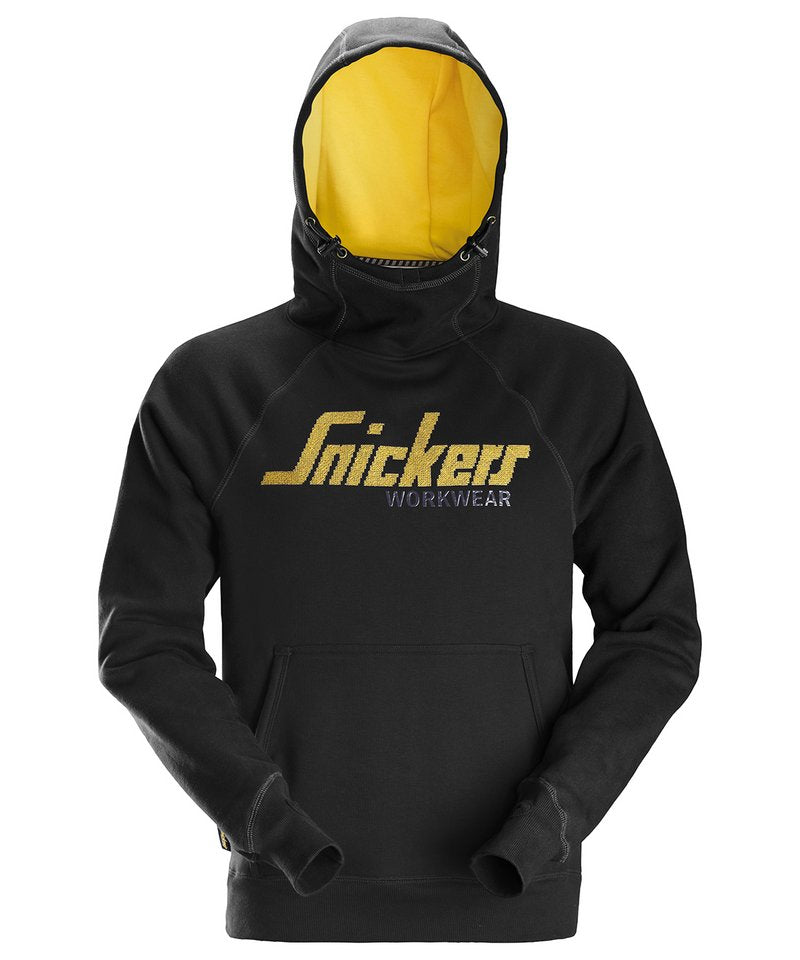 Logo Hoodie (2889) in Black by Snickers — Custom branded clothing by Print Press, featuring premium embroidery produced in our specialist print lab in the UK.