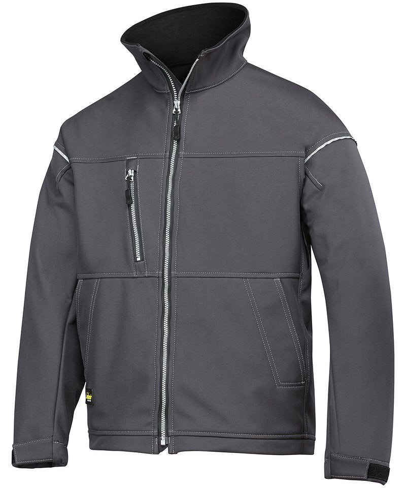 Profiling Soft Shell Jacket (1211) in Steel Grey by Snickers — Custom branded clothing by Print Press, featuring premium embroidery produced in our specialist print lab in the UK.