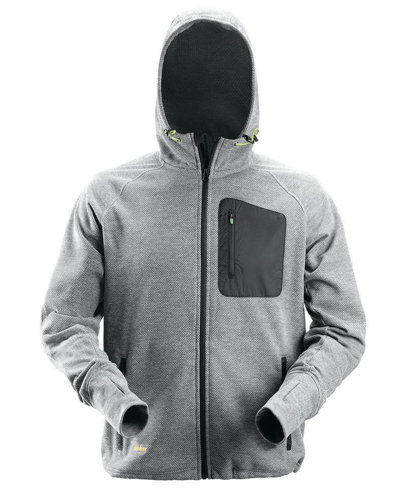 Fleece Hoodie (8041) in Grey Black by Snickers — Custom branded clothing by Print Press, featuring premium embroidery produced in our specialist print lab in the UK.