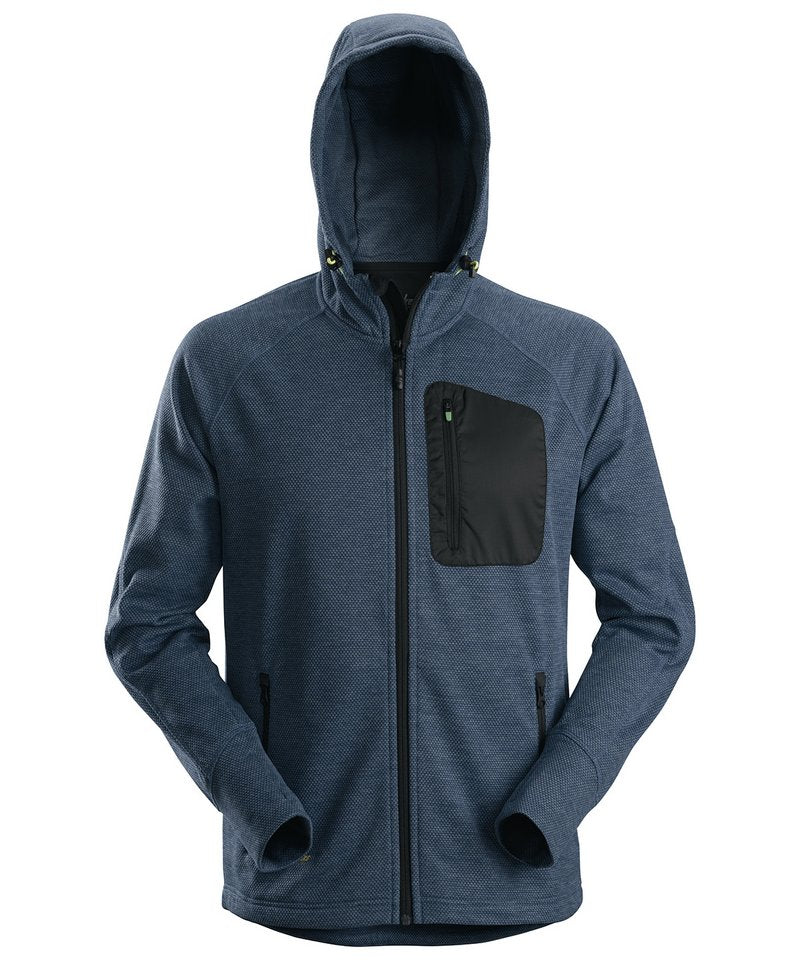 Fleece Hoodie (8041) in Navy Black by Snickers — Custom branded clothing by Print Press, featuring premium embroidery produced in our specialist print lab in the UK.