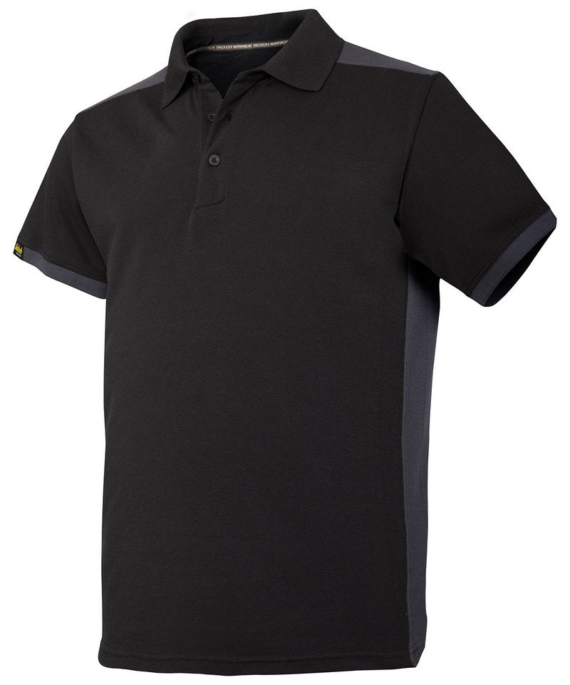 Allroundwork Polo Shirt (2715) in Black Steel Grey by Snickers — Custom branded clothing by Print Press, featuring premium embroidery produced in our specialist print lab in the UK.