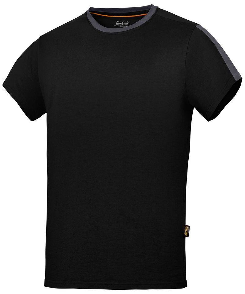 Allroundwork T-Shirt (2518) in Black Steel Grey by Snickers — Custom branded clothing by Print Press, featuring premium embroidery produced in our specialist print lab in the UK.
