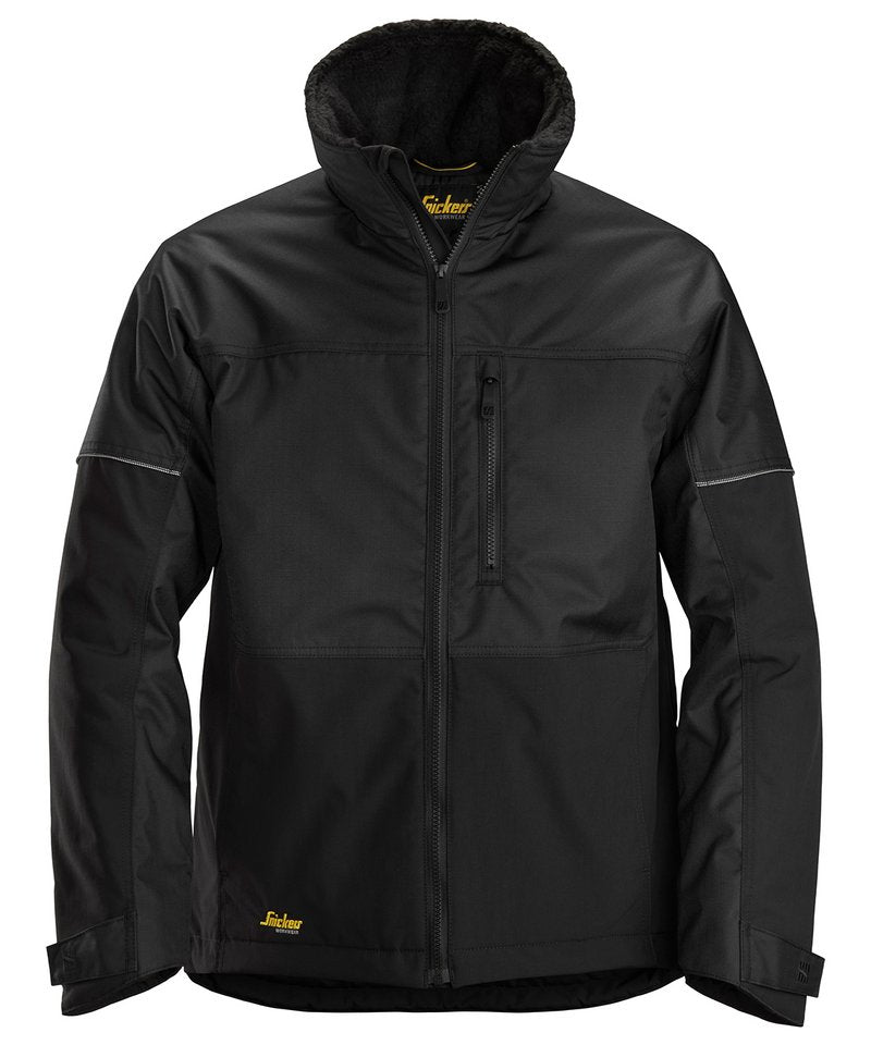 Allroundwork Winter Jacket (1148) in Black by Snickers — Custom branded clothing by Print Press, featuring premium embroidery produced in our specialist print lab in the UK.