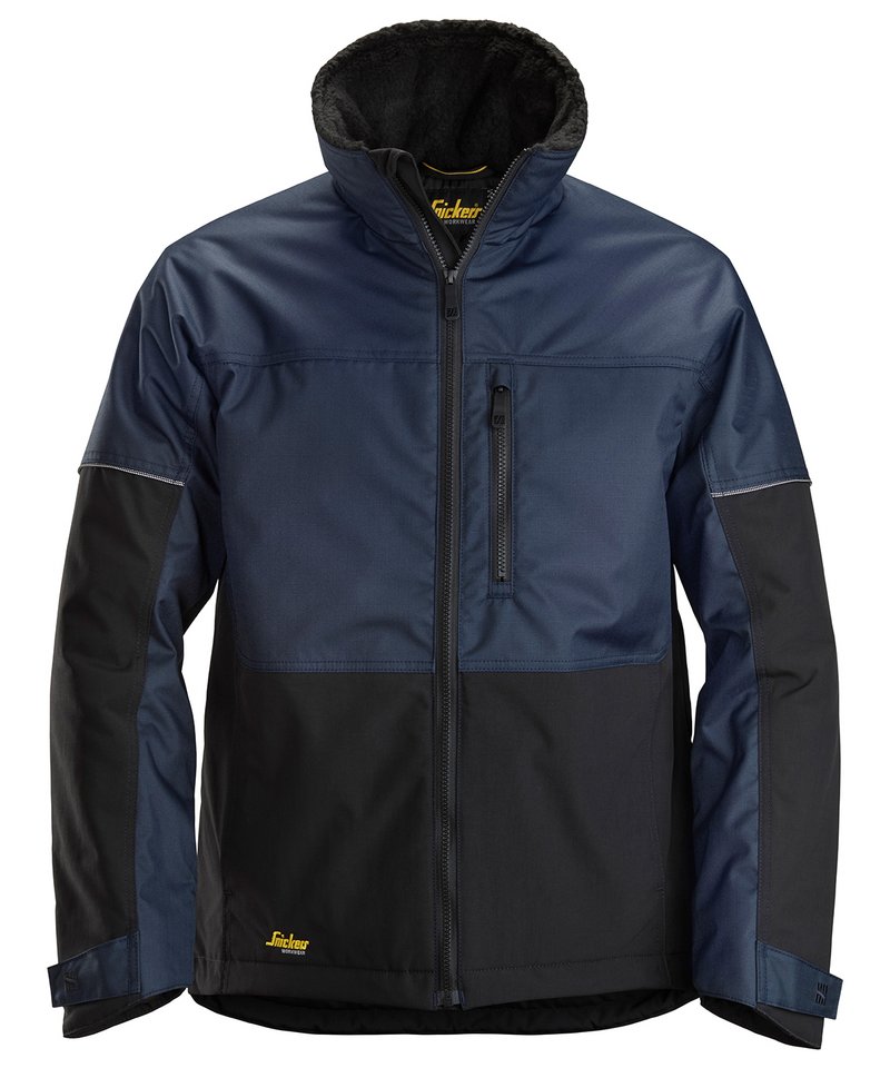 Allroundwork Winter Jacket (1148) in Navy Black by Snickers — Custom branded clothing by Print Press, featuring premium embroidery produced in our specialist print lab in the UK.