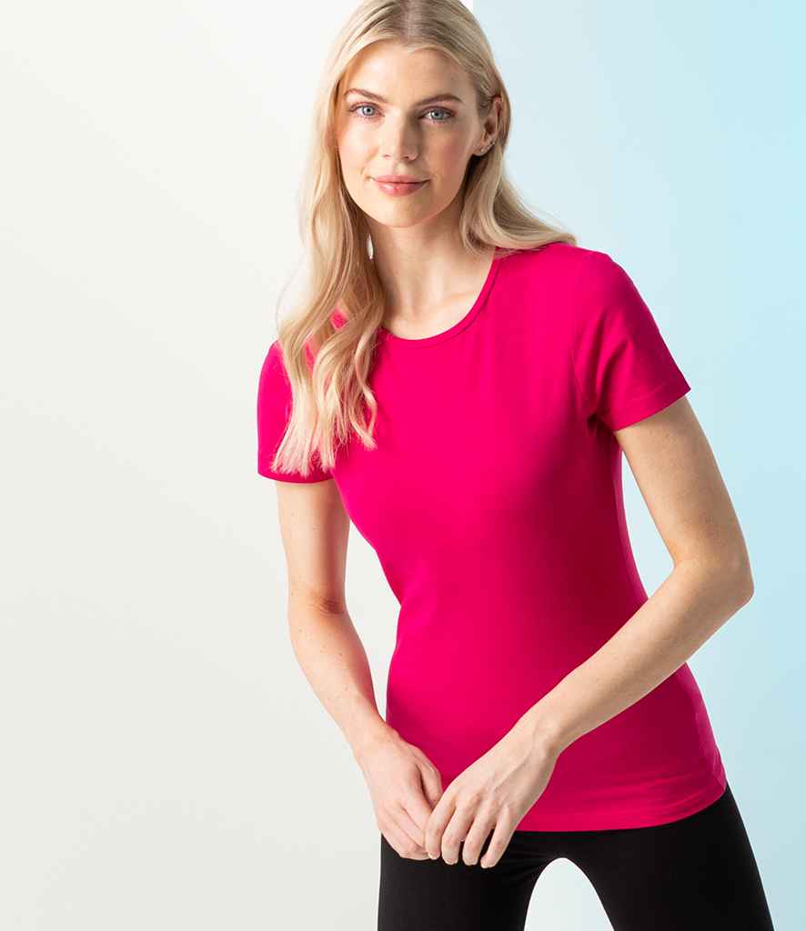 SF Ladies Feel Good Stretch T-Shirt - (2nd Colours) in Fuchsia by SF — Custom branded clothing by Print Press, featuring premium embroidery produced in our specialist print lab in the UK.