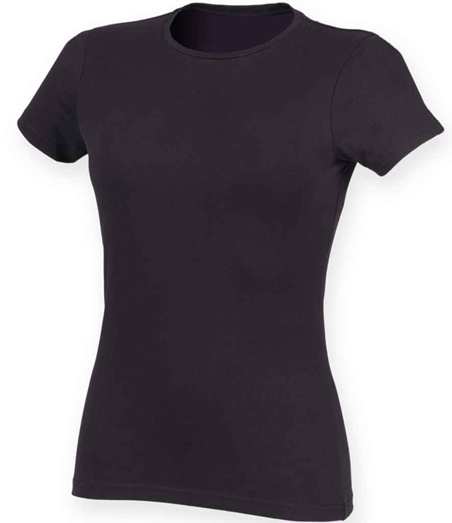 SF Ladies Feel Good Stretch T-Shirt in Navy by SF — Custom branded clothing by Print Press, featuring premium embroidery produced in our specialist print lab in the UK.