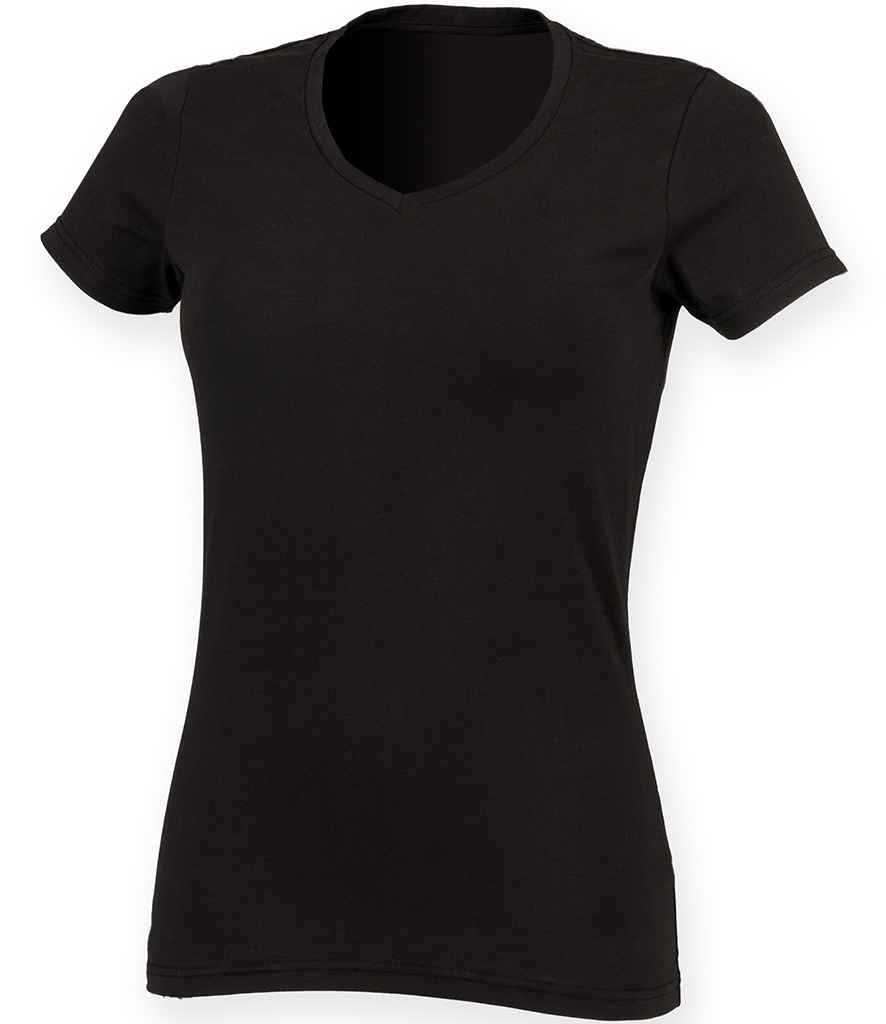 SF Ladies Feel Good Stretch V Neck T-Shirt in by SF — Custom branded clothing by Print Press, featuring premium embroidery produced in our specialist print lab in the UK.