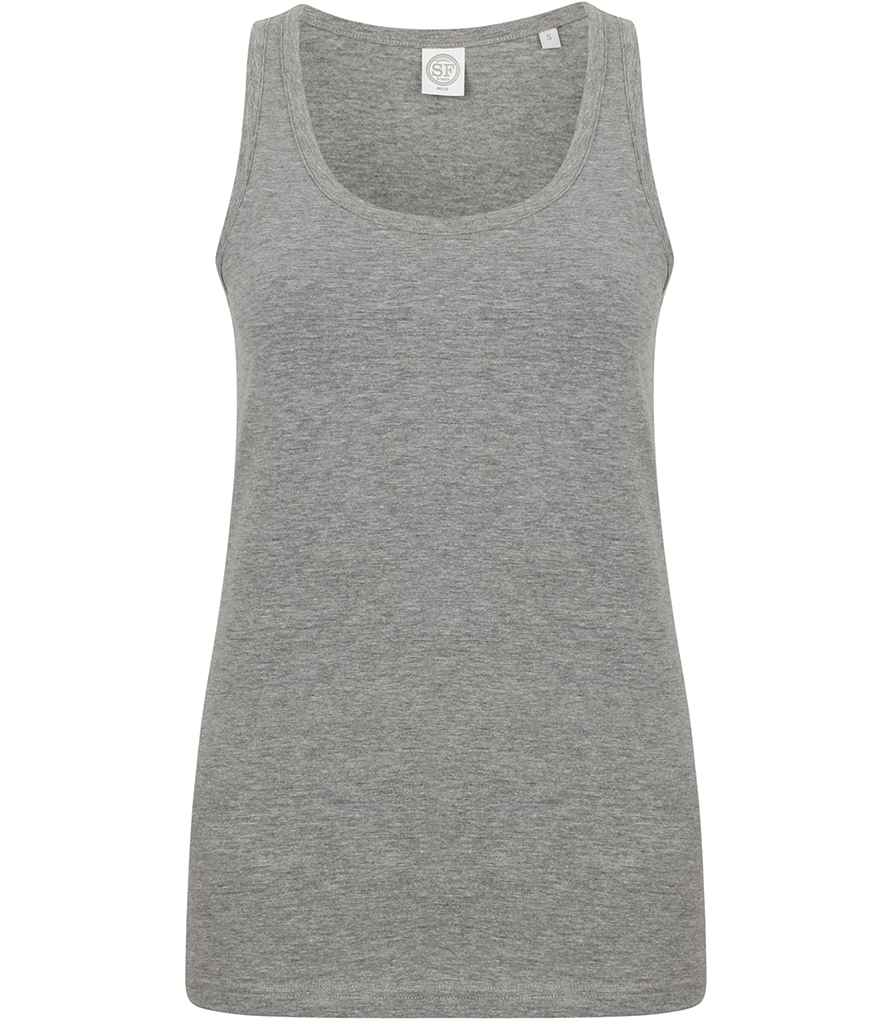 SF Ladies Feel Good Stretch Vest in Heather Grey by SF — Custom branded clothing by Print Press, featuring premium embroidery produced in our specialist print lab in the UK.