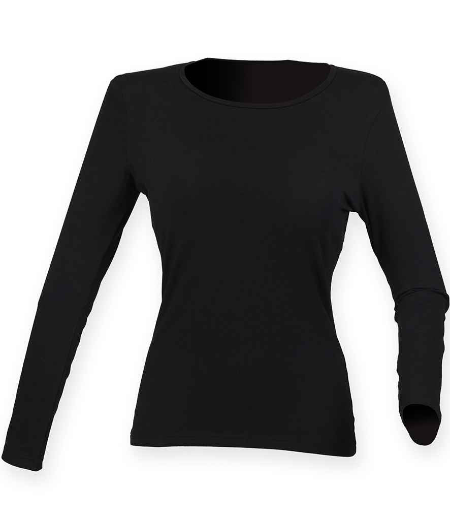 SF Ladies Feel Good Long Sleeve Stretch T-Shirt in by SF — Custom branded clothing by Print Press, featuring premium embroidery produced in our specialist print lab in the UK.