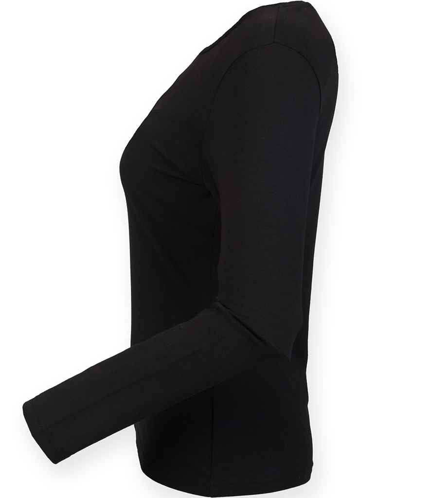 SF Ladies Feel Good Long Sleeve Stretch T-Shirt in by SF — Custom branded clothing by Print Press, featuring premium embroidery produced in our specialist print lab in the UK.