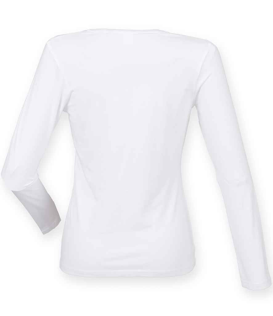 SF Ladies Feel Good Long Sleeve Stretch T-Shirt in by SF — Custom branded clothing by Print Press, featuring premium embroidery produced in our specialist print lab in the UK.