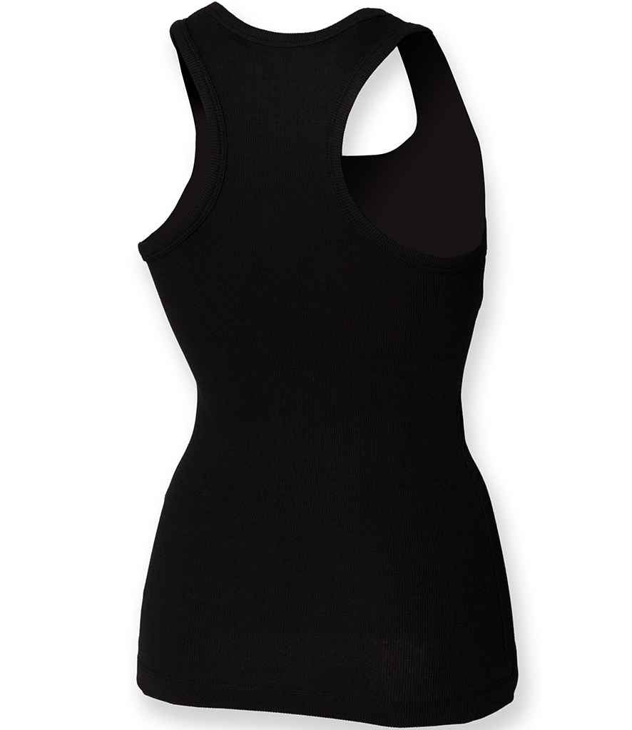 SF Ladies Stretch Rib Racer Back Vest in by SF — Custom branded clothing by Print Press, featuring premium embroidery produced in our specialist print lab in the UK.