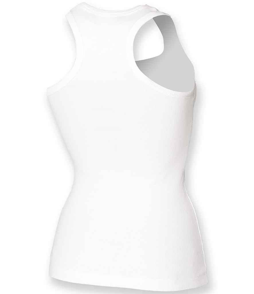 SF Ladies Stretch Rib Racer Back Vest in by SF — Custom branded clothing by Print Press, featuring premium embroidery produced in our specialist print lab in the UK.