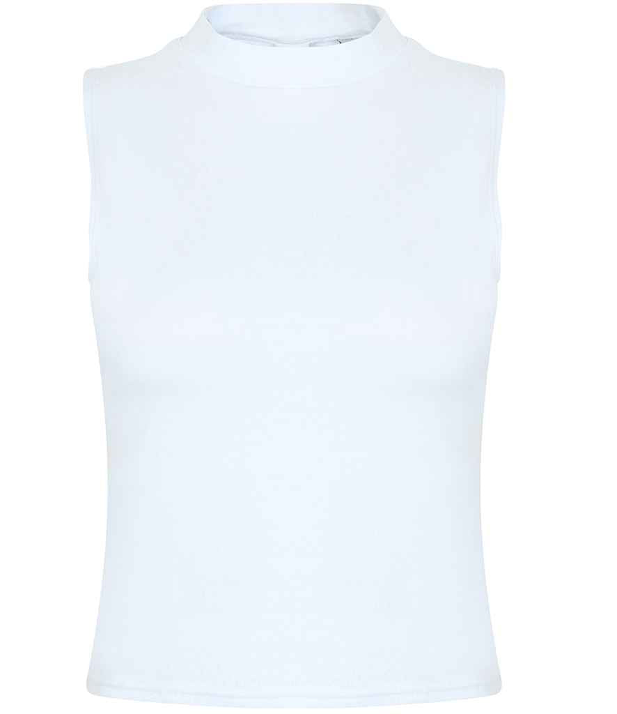 SF Ladies High Neck Crop Vest in White by SF — Custom branded clothing by Print Press, featuring premium embroidery produced in our specialist print lab in the UK.