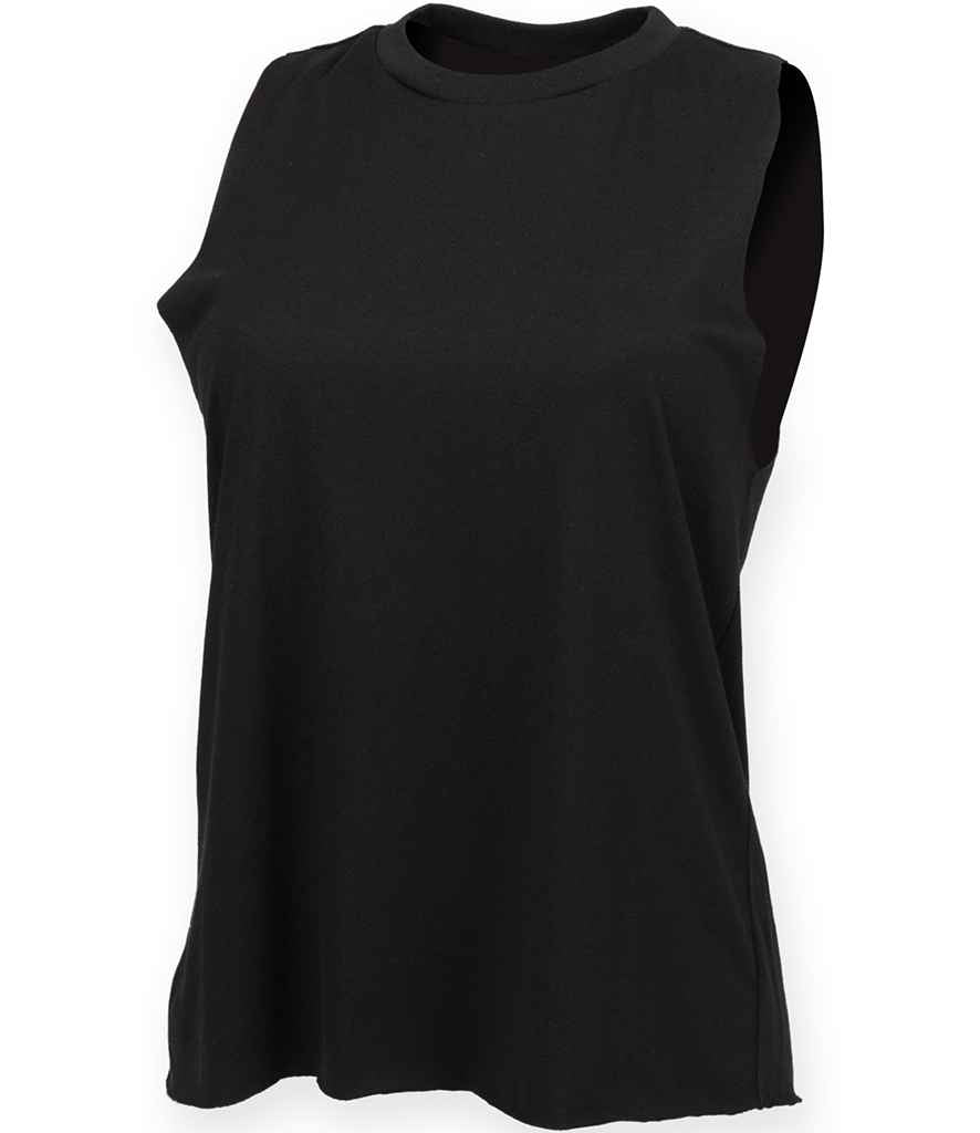 SF Ladies High Neck Vest in Black by SF — Custom branded clothing by Print Press, featuring premium embroidery produced in our specialist print lab in the UK.