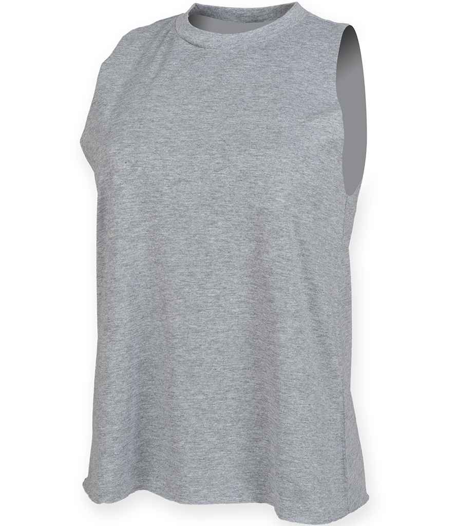 SF Ladies High Neck Vest in Heather Grey by SF — Custom branded clothing by Print Press, featuring premium embroidery produced in our specialist print lab in the UK.